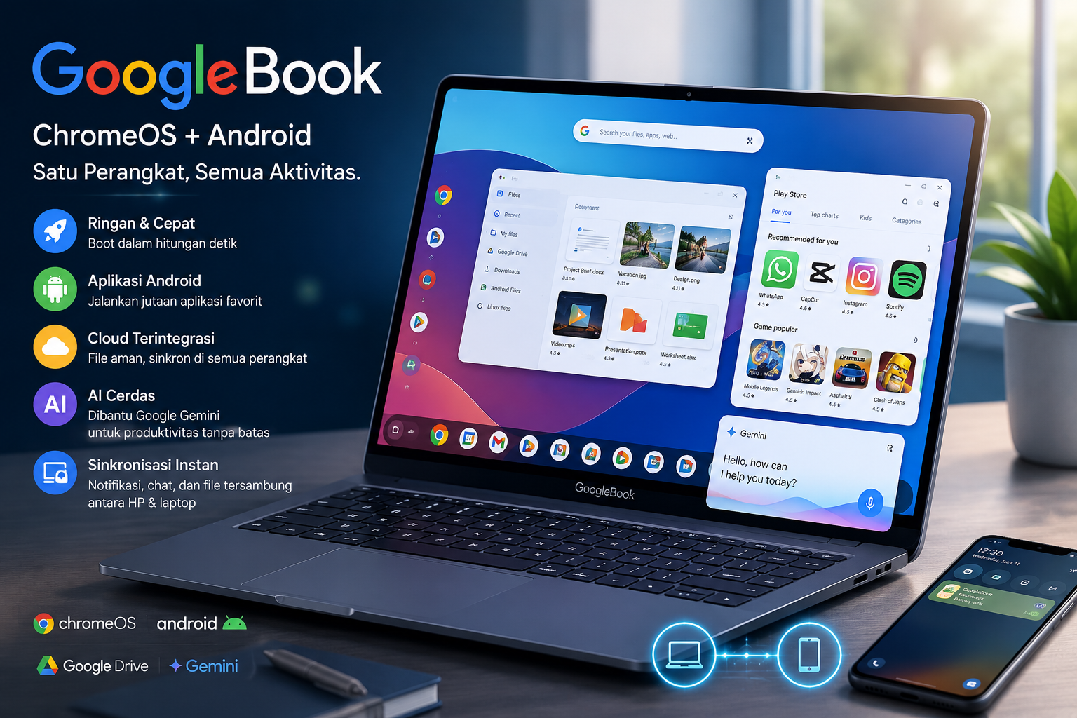 GoogleBook: Masa Depan Laptop yang Menggabungkan ChromeOS dan Android