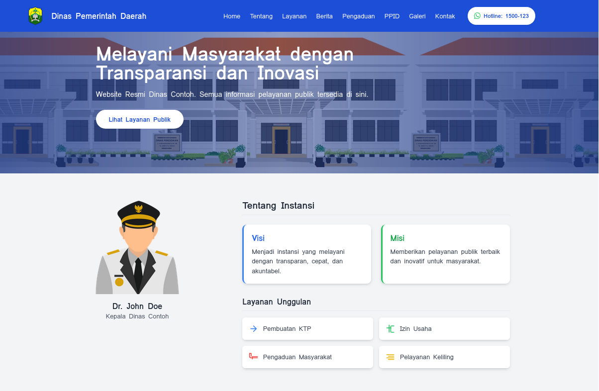 Website Dinas Pemerintah Daerah