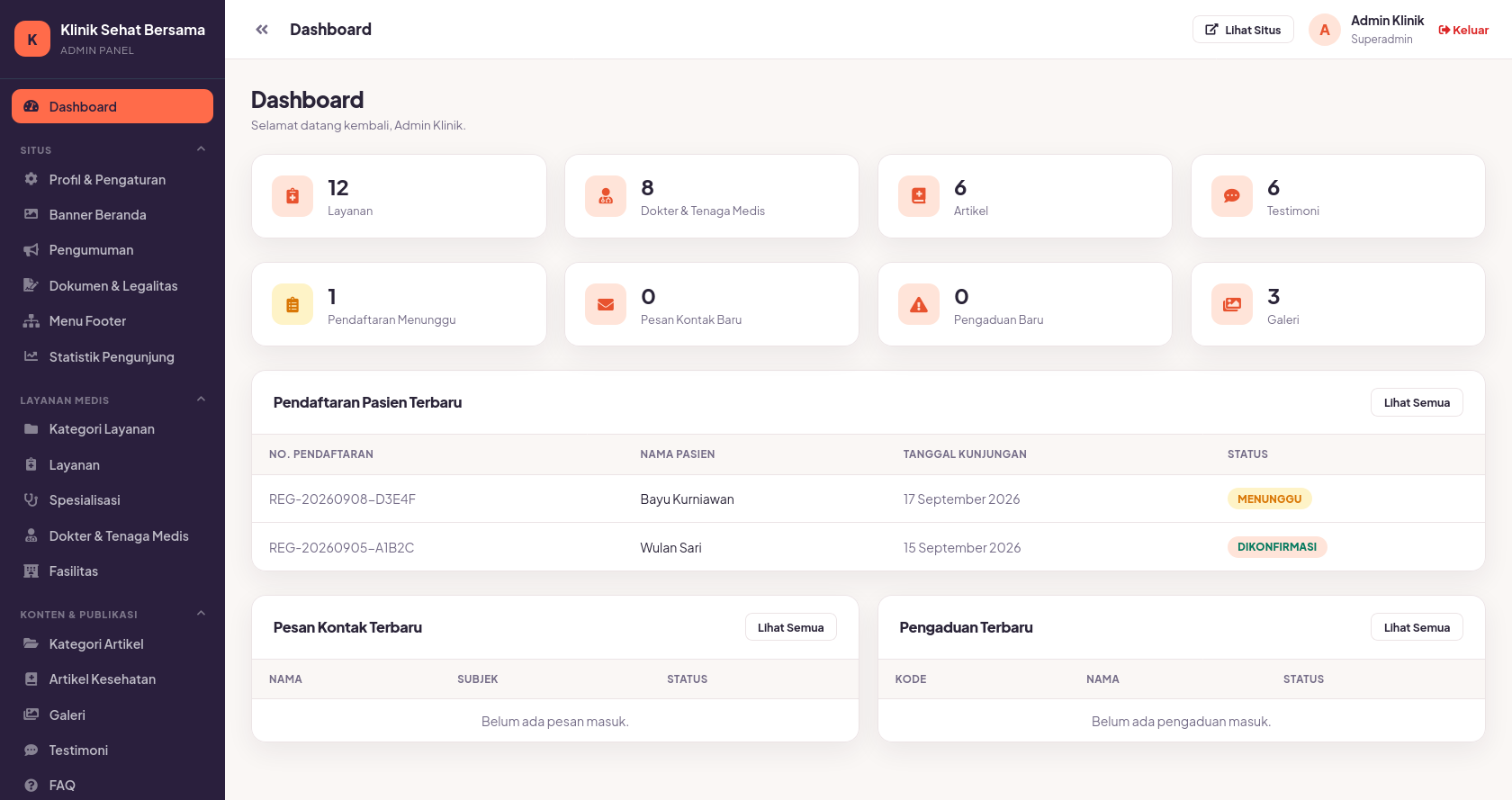 Website Klinik — Clinic Information & Public Service Website 2