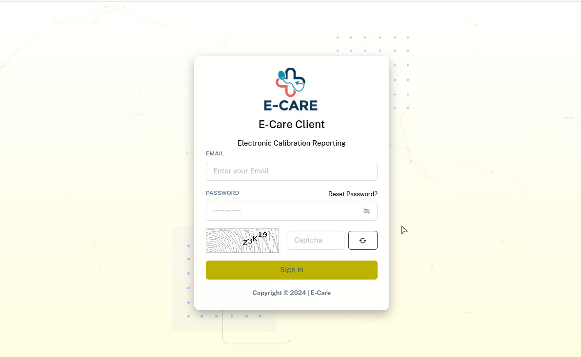 Elektronic Calibration Report Client (E-Care Client)
