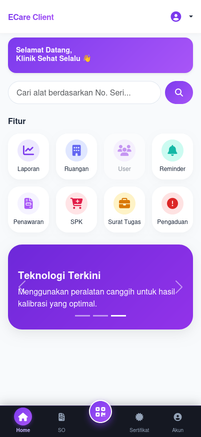 Elektronic Calibration Report Client (E-Care Client)