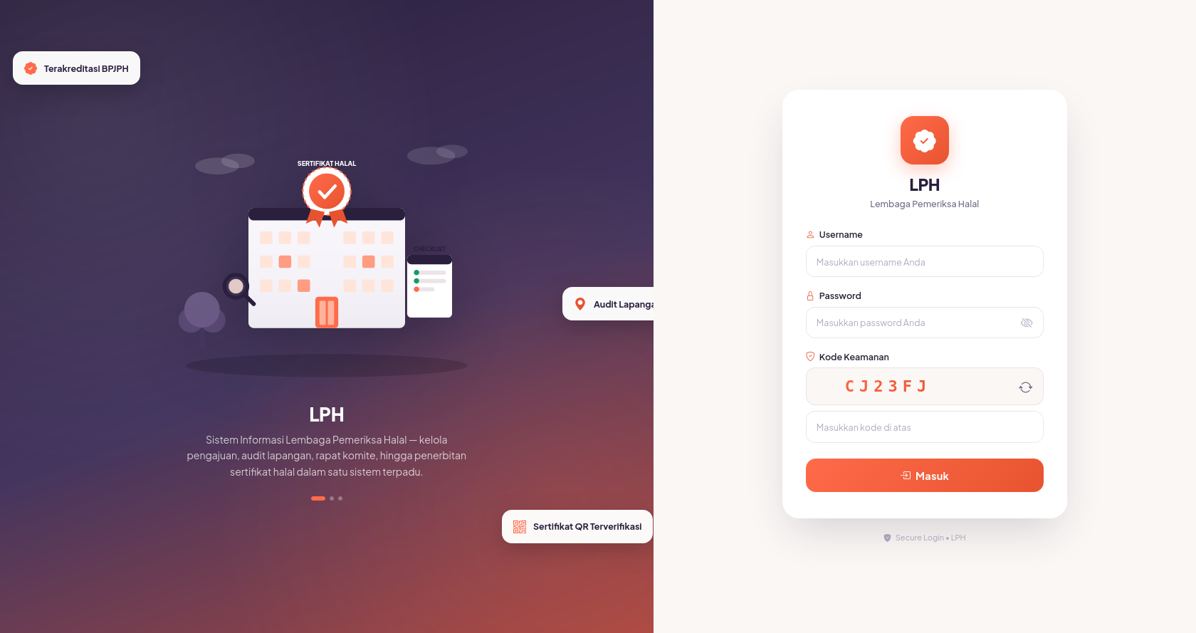 Sistem Informasi LPH — Halal Inspection & Certification Management System 3