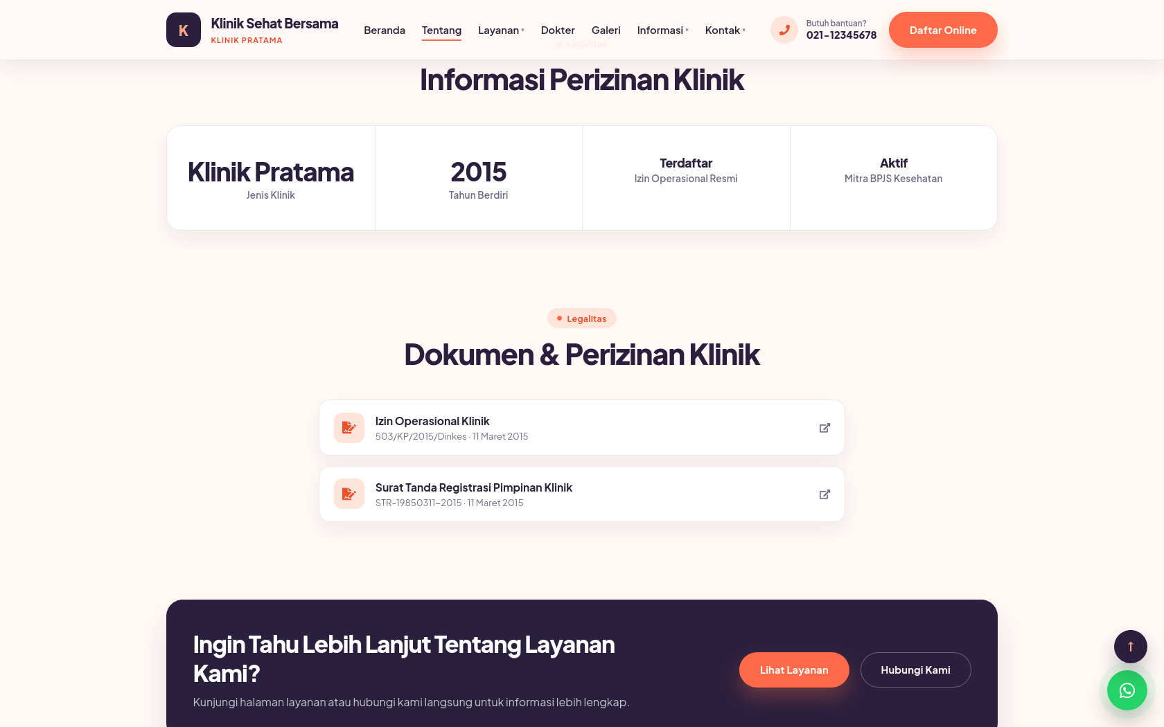 Website Klinik — Clinic Information & Public Service Website 3